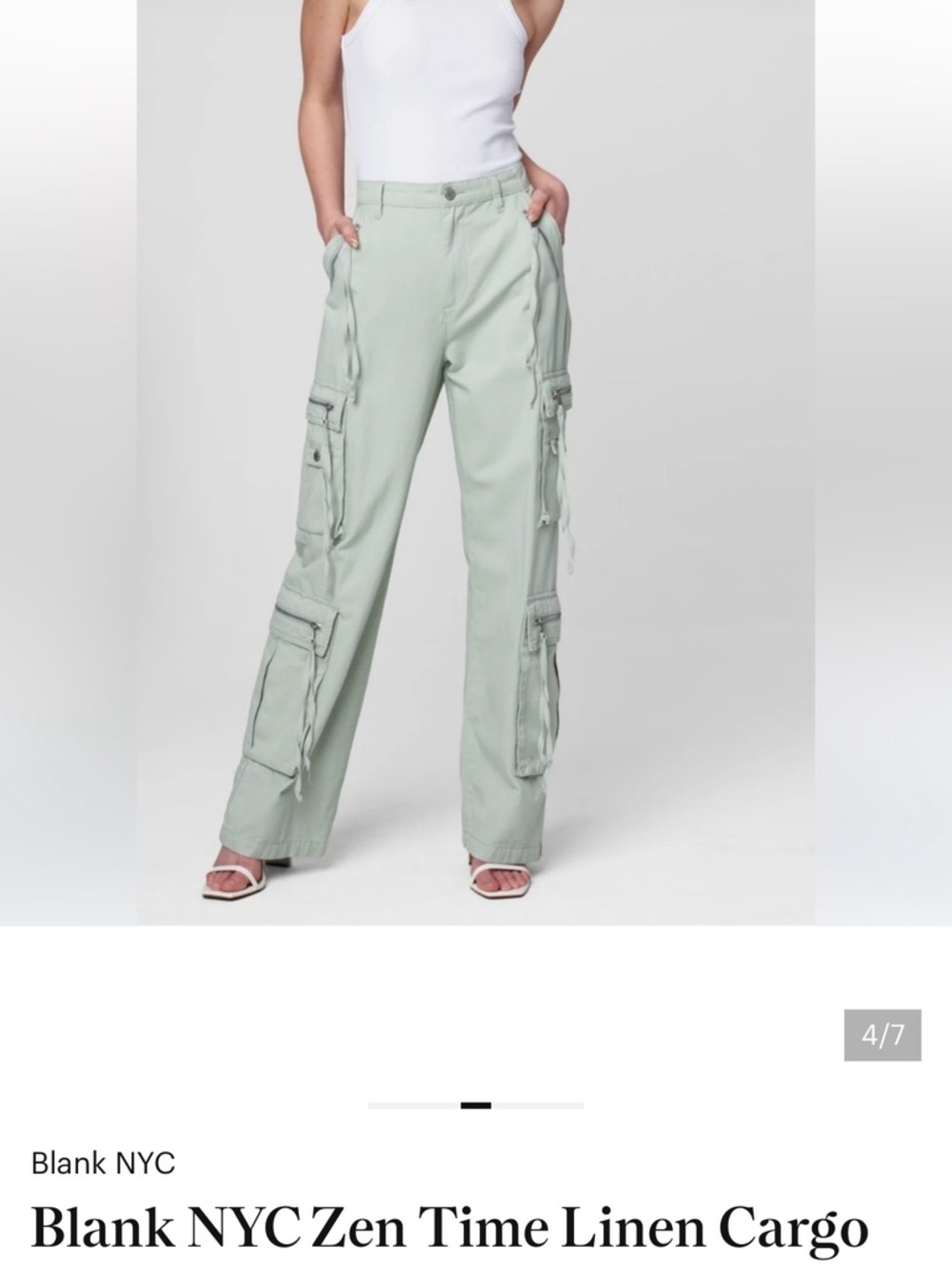 Blank NYC Linen Cargo Pants - Sage